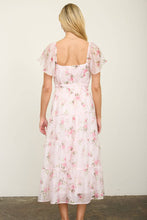 Load image into Gallery viewer, Pink floral midi dress