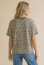Load image into Gallery viewer, Curvy Leopard Print Button Down French Terry Cardig