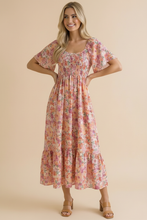 Load image into Gallery viewer, Sweetheart Flutter Sleeve Floral Maxi Dress