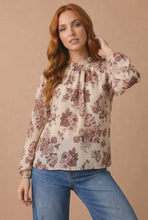 Load image into Gallery viewer, Plus High Neck Back Neck Button Floral Woven Top
