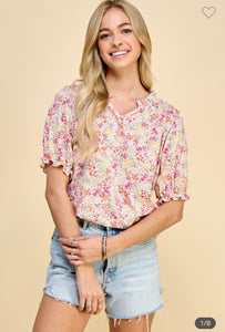 Ivory floral top
