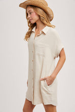 Load image into Gallery viewer, Oatmeal button up shirt dress