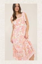 Load image into Gallery viewer, Orange floral midi dress