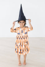 Load image into Gallery viewer, Spooky Kitty 3/4 Sleeve Pocket Twirl Dress