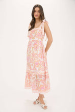 Load image into Gallery viewer, Orange floral midi dress