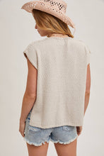Load image into Gallery viewer, Embroidered knit top in oatmeal