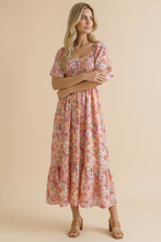 Load image into Gallery viewer, Sweetheart Flutter Sleeve Floral Maxi Dress