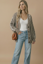 Load image into Gallery viewer, Button Down Oversized Chunky Cable Cardigan