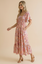 Load image into Gallery viewer, Sweetheart Flutter Sleeve Floral Maxi Dress