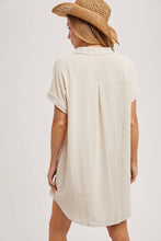 Load image into Gallery viewer, Oatmeal button up shirt dress
