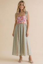 Load image into Gallery viewer, Floral Tube Tie Shoulder Woven Midi Dress
