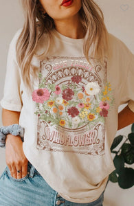 Grow Freely Wildflower  oversized graphic tee