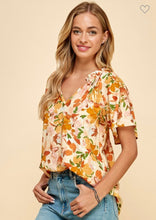 Load image into Gallery viewer, Yellow floral print top