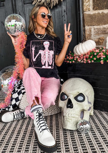 Peace Skelly mineral wash tee