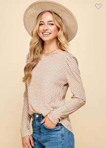 Mocha plaid long sleeve