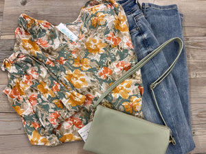 Fall floral top- curvy