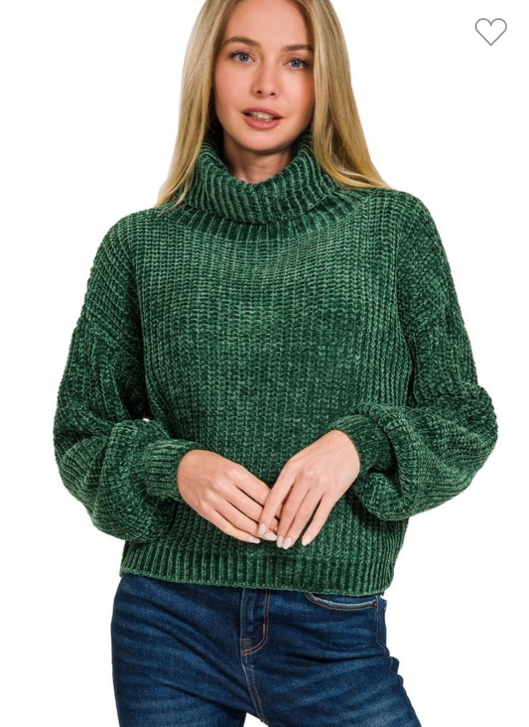 Chenille turtleneck sweater