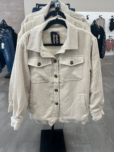 Corduroy button up jacket -cream