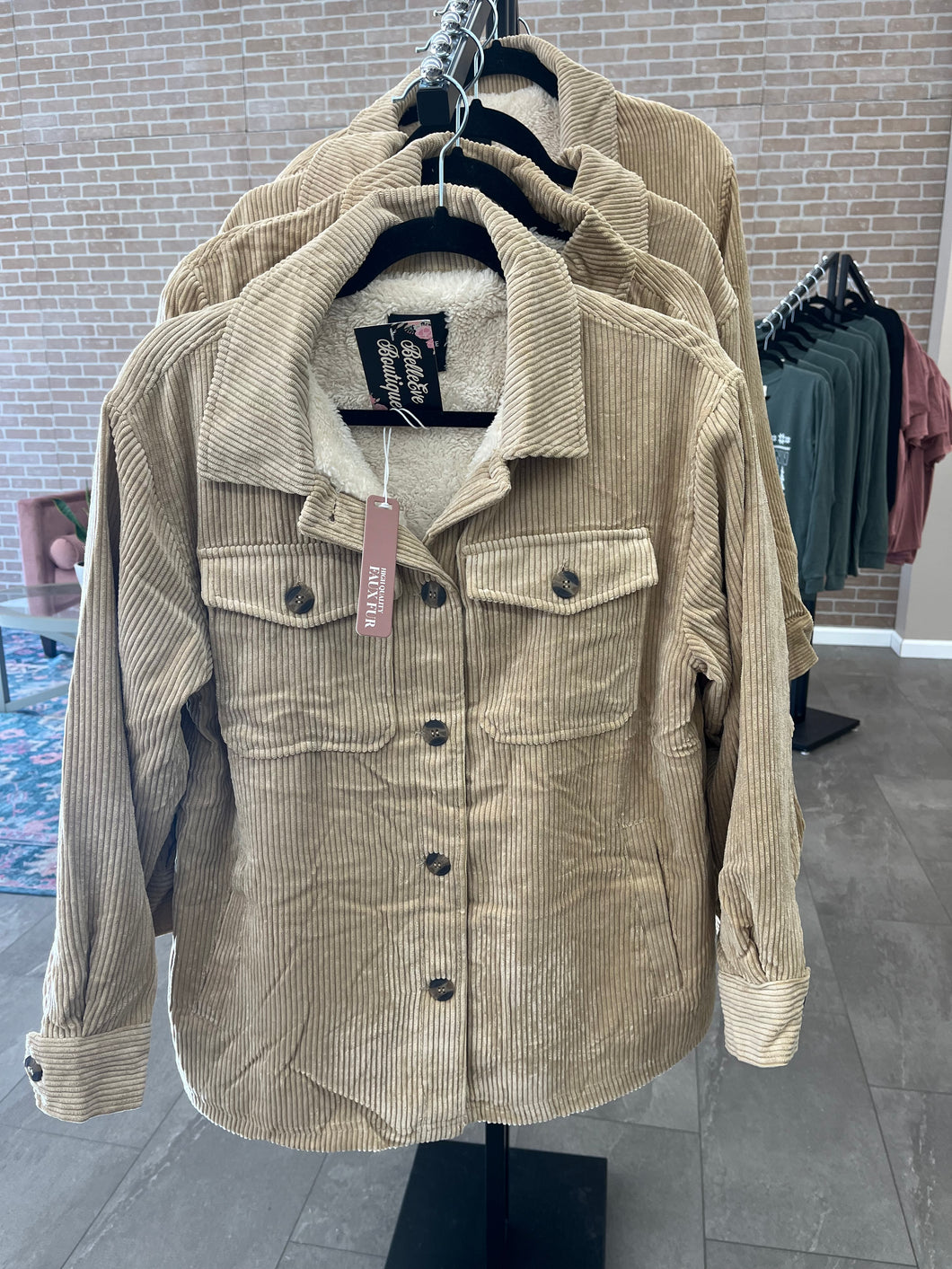 Corduroy button up jacket -beige