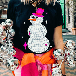 Disco snowman tee