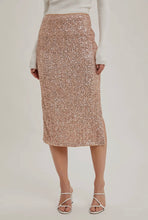 Load image into Gallery viewer, Rose gold sequin skirt