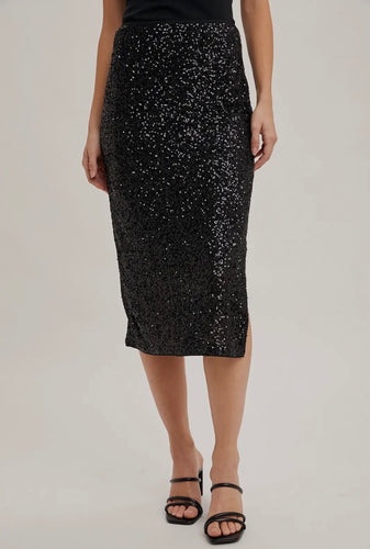 Black sequin skirt