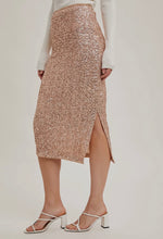 Load image into Gallery viewer, Rose gold sequin skirt