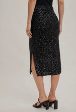 Load image into Gallery viewer, Black sequin skirt