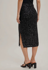 Black sequin skirt