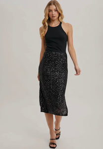 Black sequin skirt