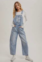 Load image into Gallery viewer, Barrel denim overalls