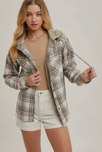 Load image into Gallery viewer, Sage plaid jacket