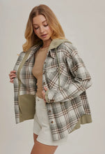 Load image into Gallery viewer, Sage plaid jacket