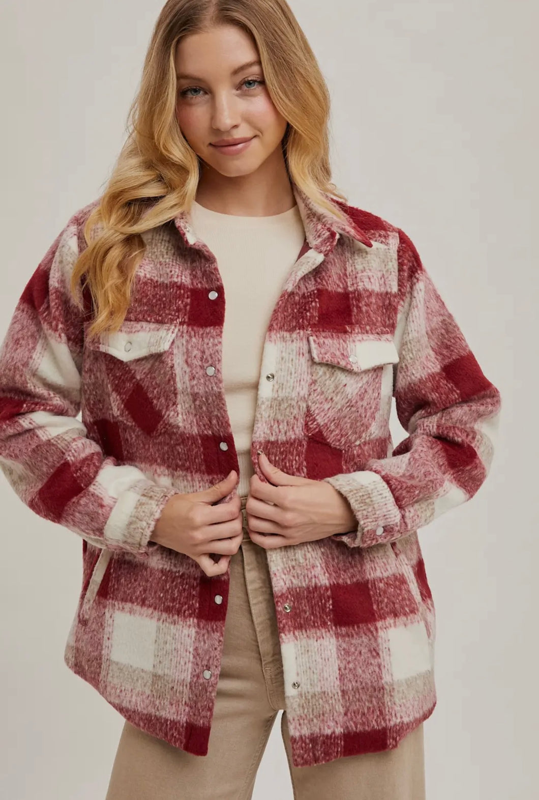 Red plaid shacket