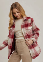 Load image into Gallery viewer, Red plaid shacket