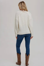 Load image into Gallery viewer, Ivory lace trim sweater