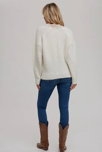 Ivory lace trim sweater