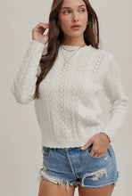 Load image into Gallery viewer, Ivory scallop sweater