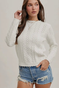 Ivory scallop sweater