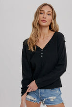 Load image into Gallery viewer, Black Henley top