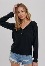 Load image into Gallery viewer, Black Henley top