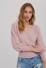 Load image into Gallery viewer, Button up rose sweater