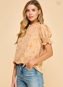 Tan floral top