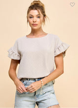 Load image into Gallery viewer, Stone ruffled sleeves top