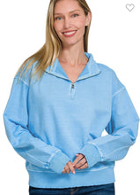 Load image into Gallery viewer, Sky half zip pullover