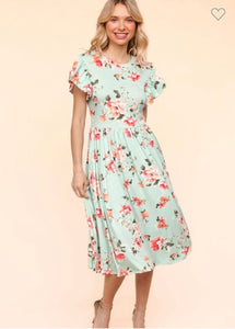 Mint floral dress