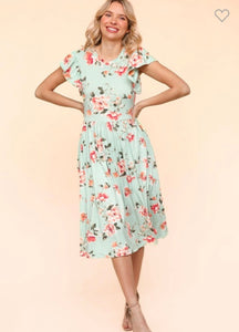 Mint floral dress