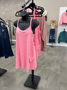 Pink dress with built in romper