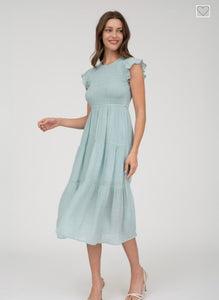Seafoam ruffle dress