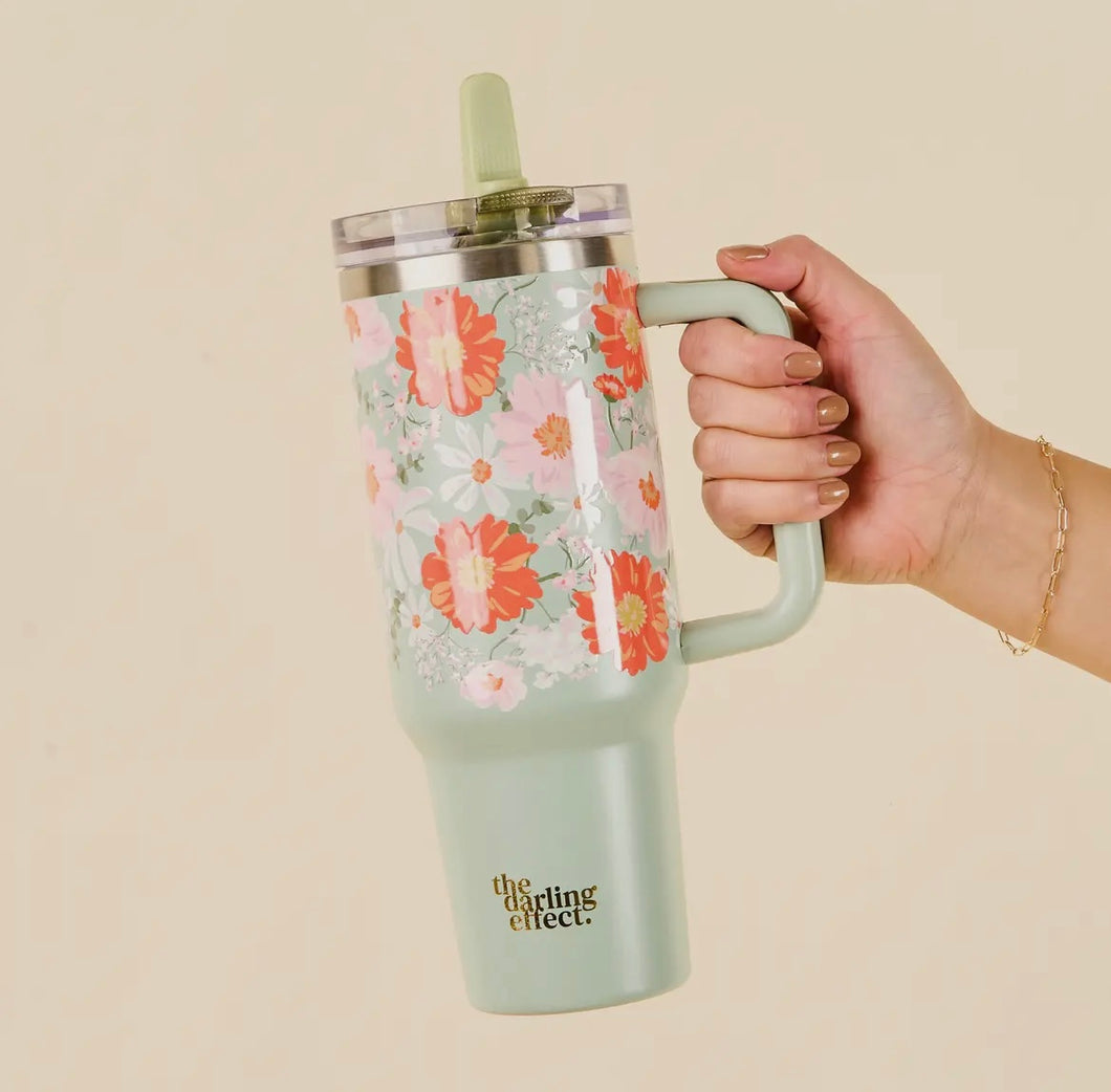 40 oz flower tumbler
